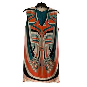 NICOLE MILLER Colorful Sleeveless Print Dress